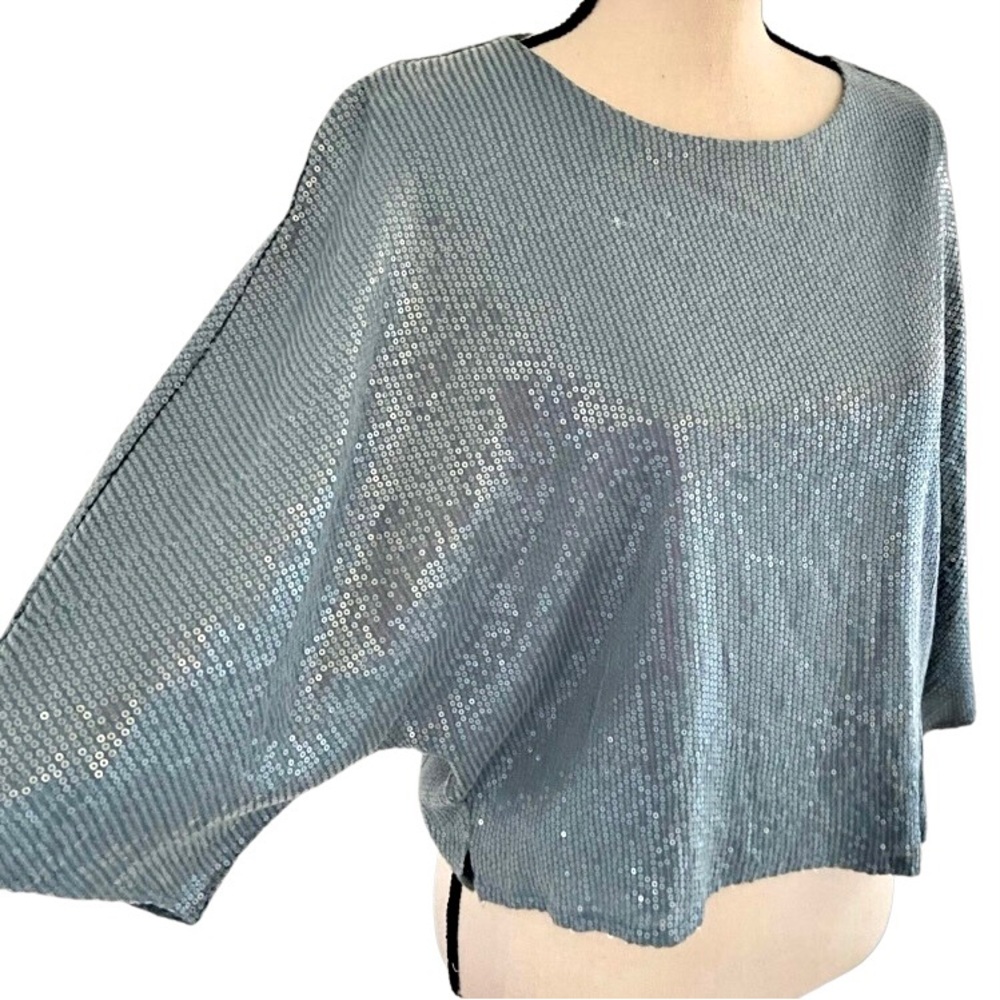 NEW Jennifer Lopez Sequin Half Sleeve Blouse X-Small - Picture 4 of 10